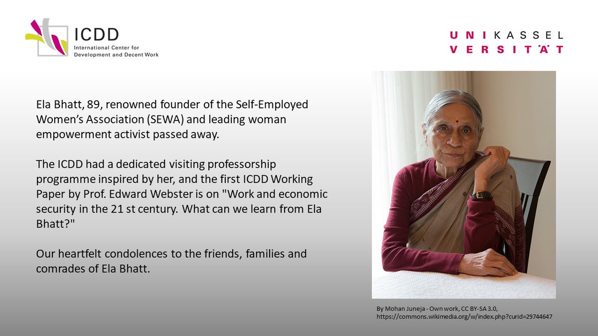 Our heartfelt condolences to the friends, families and comrades of Ela Bhatt 🙏