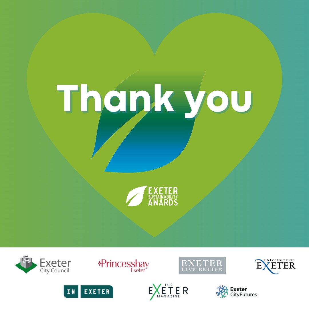 exesustainaward's tweet photo. Thank you to all those who entered The Exeter Sustainability Awards. The judges were really impressed with the standard of entry which didn’t make picking the winners easy! 💚
#ExeterSustainabilityAwards #GreaterExeter #Sustainabilty #ExeterNetZero https://t.co/w9qOfwRWc9