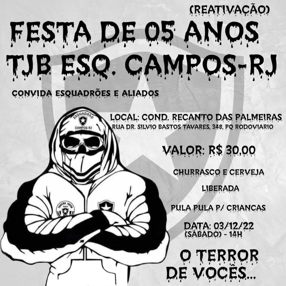 O Esquadrão Campos vem através deste, convidar nossos aliados e amizades a se fazerem presente em nossa festa de 5 anos.