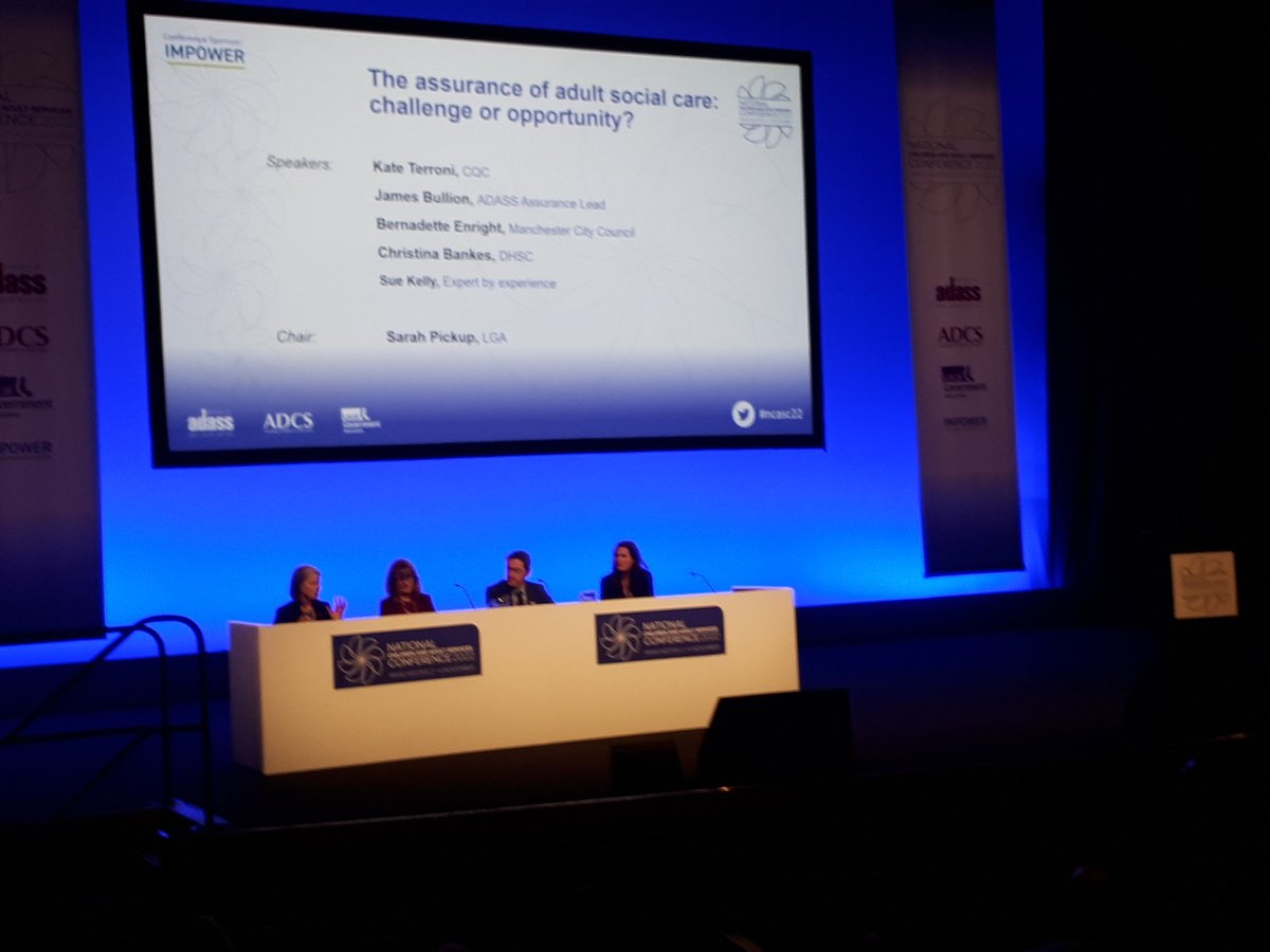 DebCrossan's tweet image. Bernadette Enright, Manchester City Council talks of their experience of being a test site for CQC. She states 'it felt like we were learning together' and the 'importance of being confident and self aware about your strengths and weaknesses'

#NCASC22