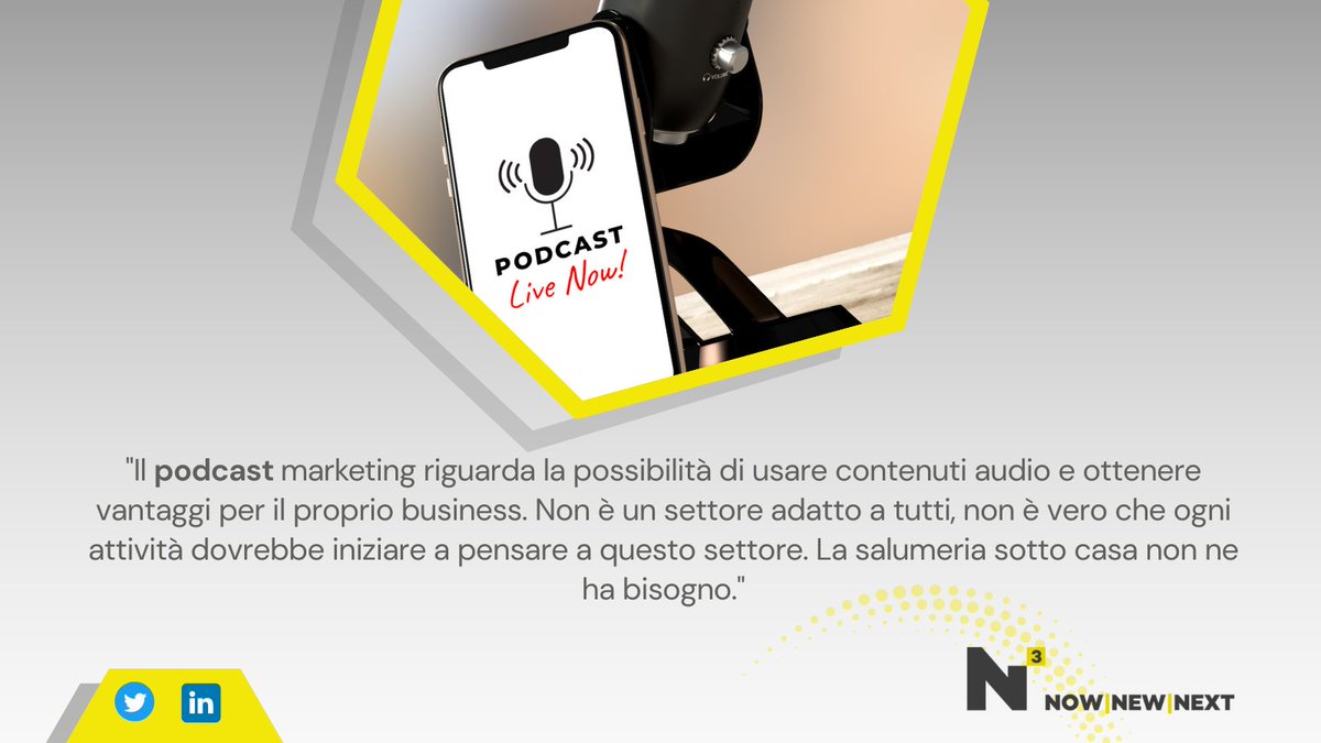 Il #podcast è perfetto per ottenere determinati obiettivi in contesti specifici, non sempre e non in ogni caso. Questo perché è un media che si presta a un ascolto lungo, non frammentato: devi dedicare tempo alla fruizione. 

bit.ly/3U2HKG6

<a href="/Spotify/">Spotify</a>

#marketing #digital