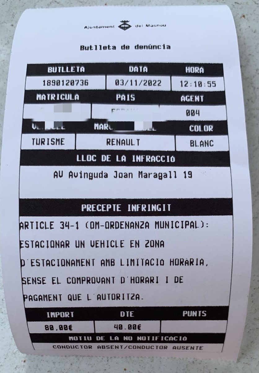 Avui <a href="/elmasnou_cat/">Ajuntament del Masnou</a>  dona el salt de la "coacció" a la repressió.
Recomanem als afectats fer recurs als expedients sancionadors amparan-se a la manca d'autoritat dels agents denunciants i a la manca d'alternatives per fer el pagament fora de l'app que l'ajuntament vol implantar.