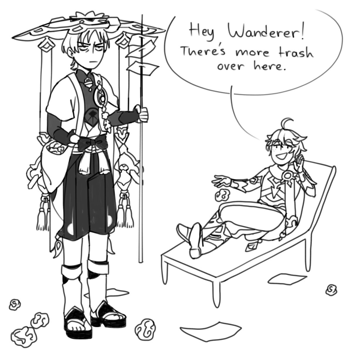 petition for scaramouche's hangout event to just be us supervising him as he gets sentenced to do community service

#genshinimpact #scaramouche #wanderer #aether 