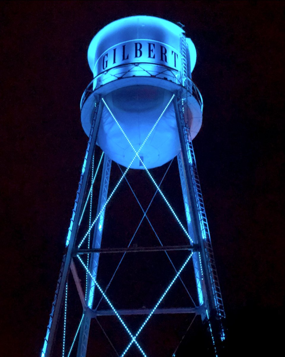 GilbertYourTown's tweet photo. The Gilbert Water Tower will be lit teal tonight, November 3rd for Alzheimer's Awareness Month.
This lighting request was submitted by the Alzheimer's Foundation of America (@alzfdn).
Learn more โก๏ธ https://t.co/PCxBqJgqig
#LightUpGilbert ๐ https://t.co/zenUpqF68h