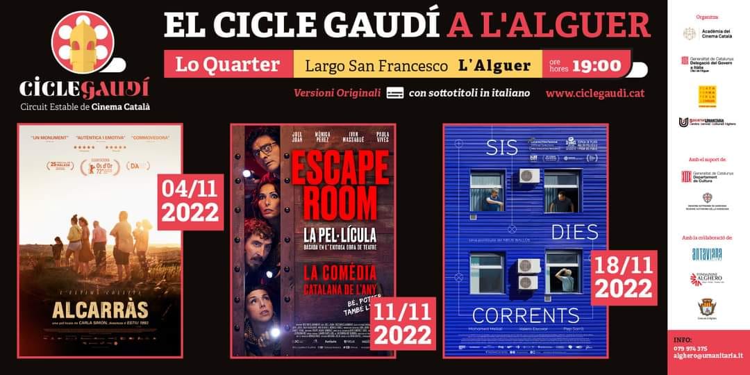 delgovalguer's tweet photo. 🎬 Non perdetevi una nuova edizione del Cicle Gaudí a l’Alguer! 

📆 Dal 4 al 18 novembre 
🕑 h19 
📍 Lo Quarter - Largo San Francesco
🎟 Entrada lliure https://t.co/v42ein2yKY