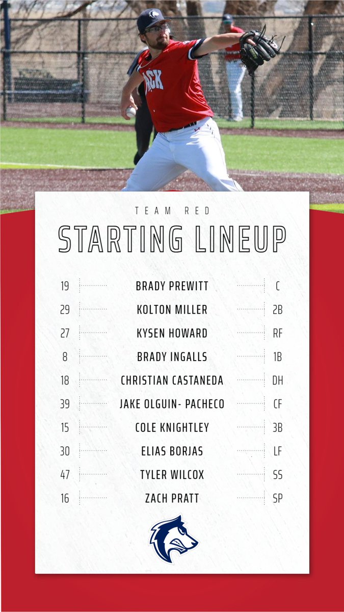 CSUPBaseball's tweet photo. ‼️YOUR GAME 2 STARTING LINEUP‼️

Team BLUE looks to stay on track after an impressive 19-5 win yesterday. 

First Pitch of Game 2 Starts at 4:30 PM MDT

#BackThePack #DevelopingChampions https://t.co/g5W9TN8cku