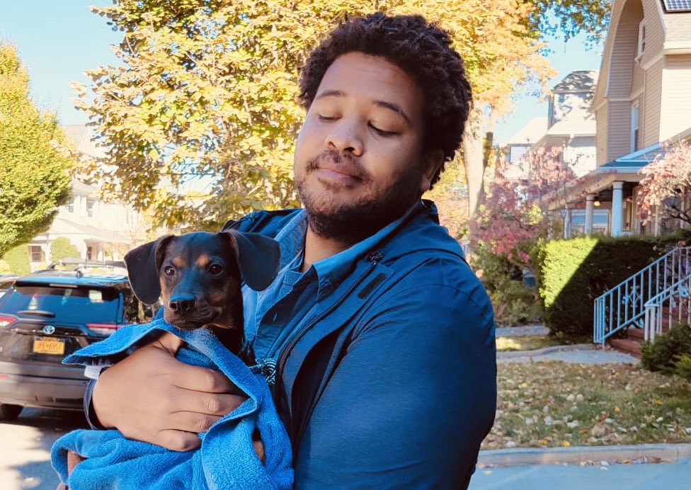 as we collectively mourn app culture, i suppose i should remind you that i have a website, and that you can sign up for my newsletter there, which i will try to find a purpose for in the near future:
timbarnescomedy.com

also here’s a picture of me holding my new dog, Spock