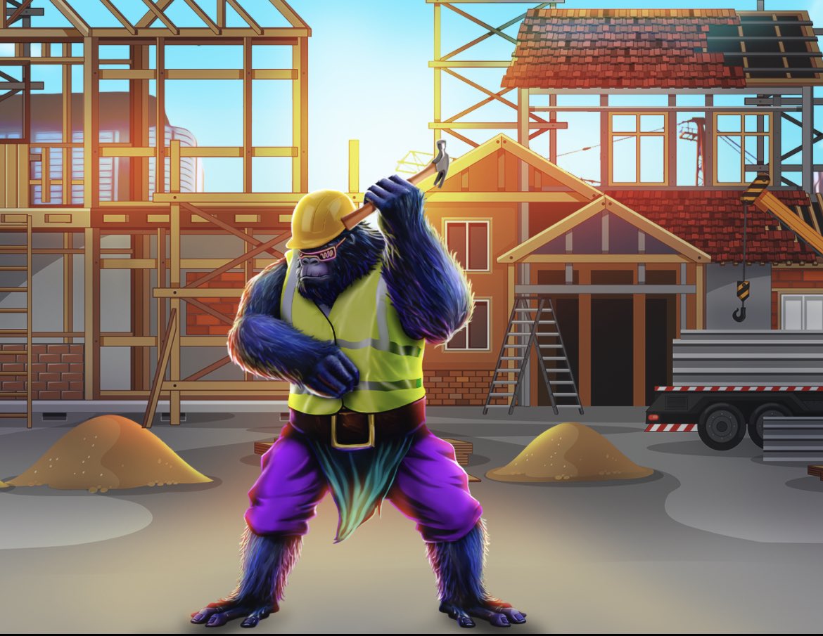 Looks the BUILDER APE has found a useful weapon for the Battle Royale 🔨