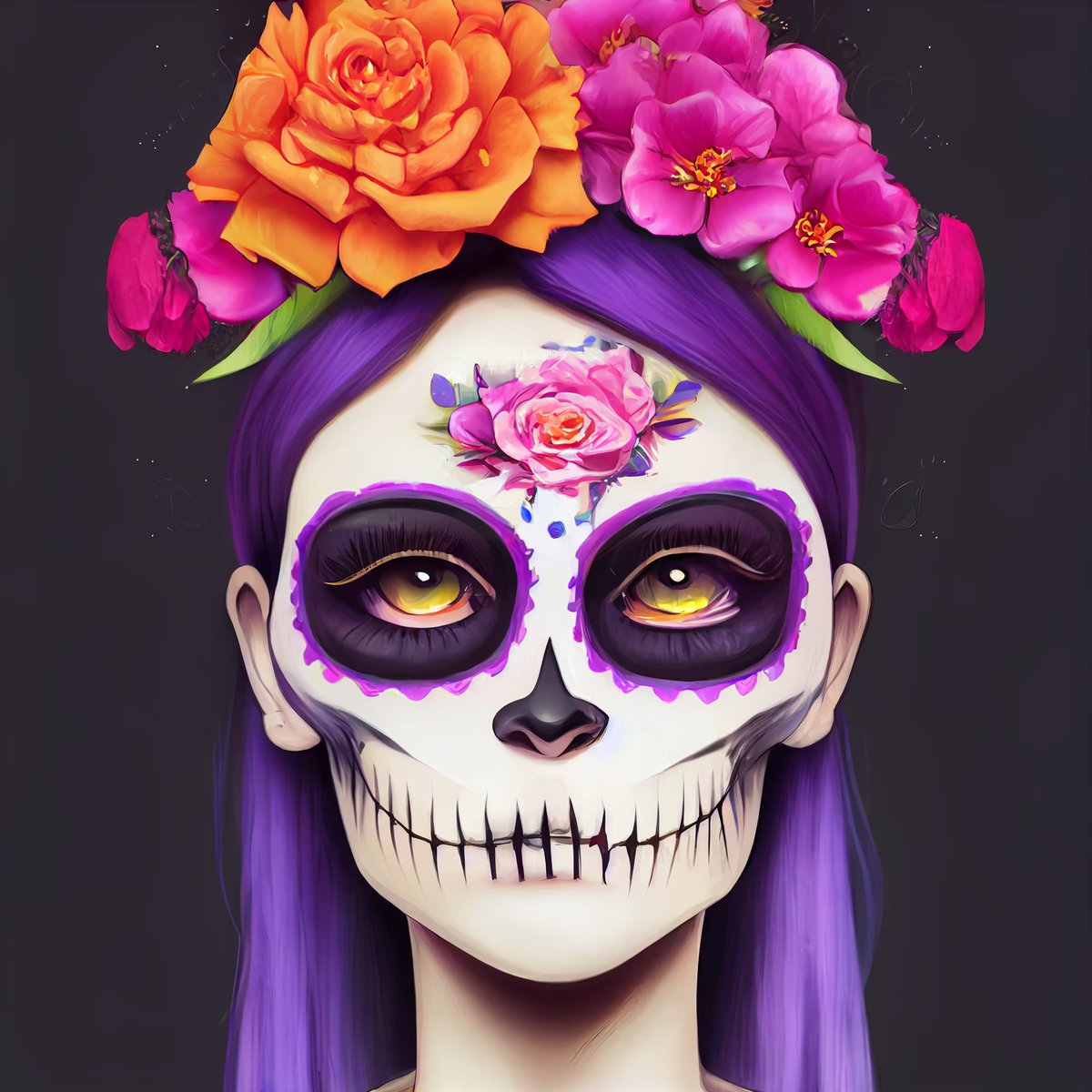 Broke my self-imposed trading rules today because I just have a gut feeling about <a href="/SocietyCalavera/">The Calavera Society | MINTING NOW</a>. Minted 2 of these. Heard the artist <a href="/jmccARThy_AI/">mccARThy</a> will be giving all holders a free mint to his upcoming glitches project. Beautiful art Ser! Hope you guys get some recognition! 💜