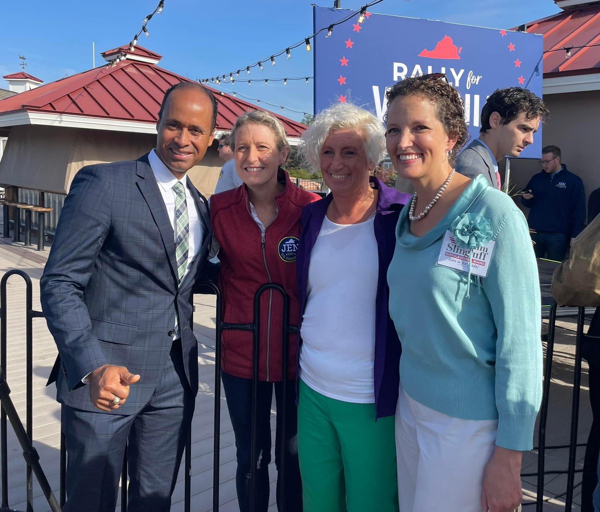 Great to rally with Governor @GlennYoungkin and Attorney General @JasonMiyaresVA today in Suffolk! People all across the Second District are ready for change in November 8!! Time to get out and vote!! 🇺🇸 #FourDaysToGo #Suffolk #VA02