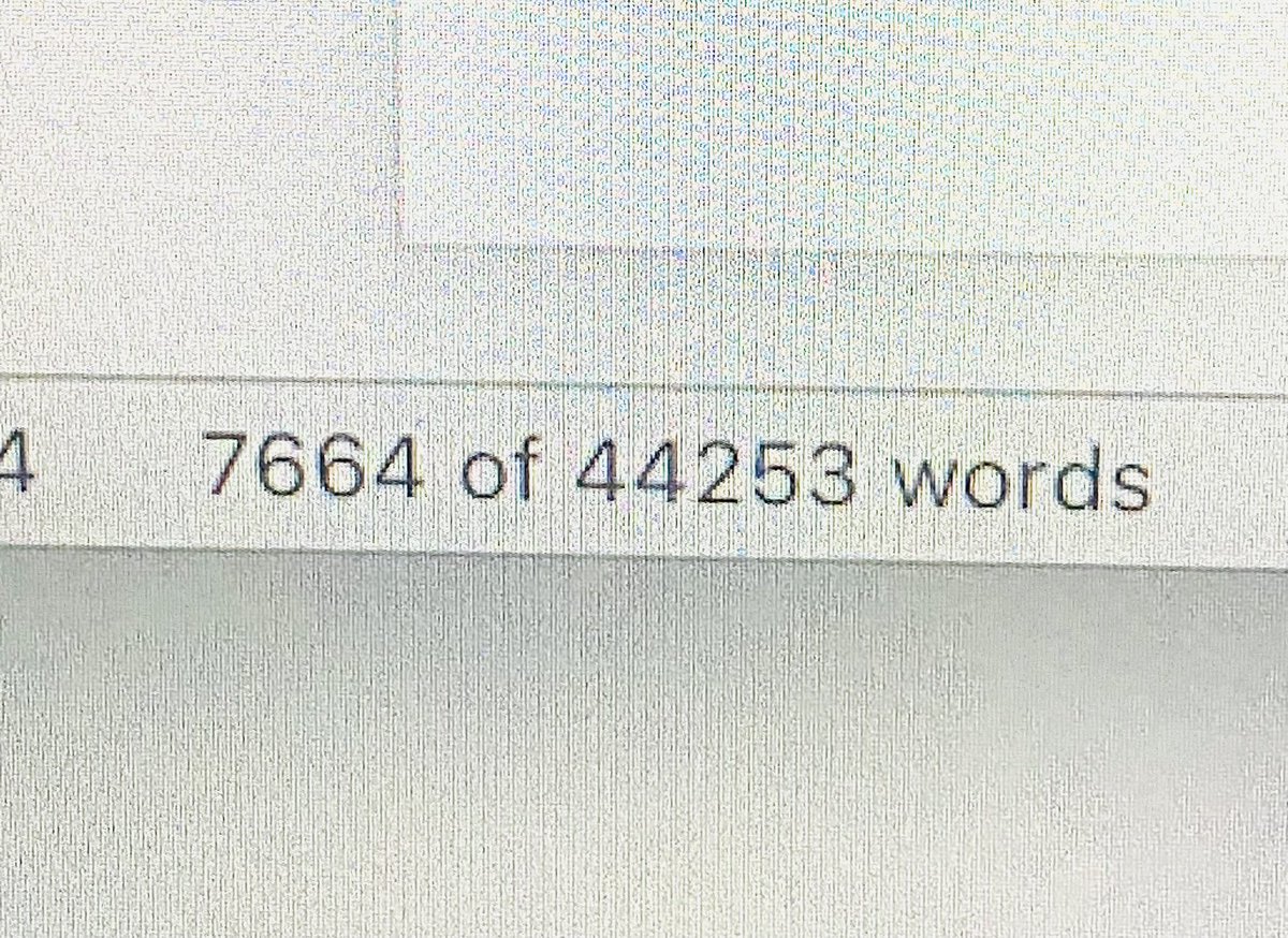 Ok, I’m officially broken. But here’s the running total. And those words are in order and actually make sense! Win! Expecting to cut back during edits but sitting about right where story progress is concerned. Maybe squeeze out 400 in tonight’s sprint…👀