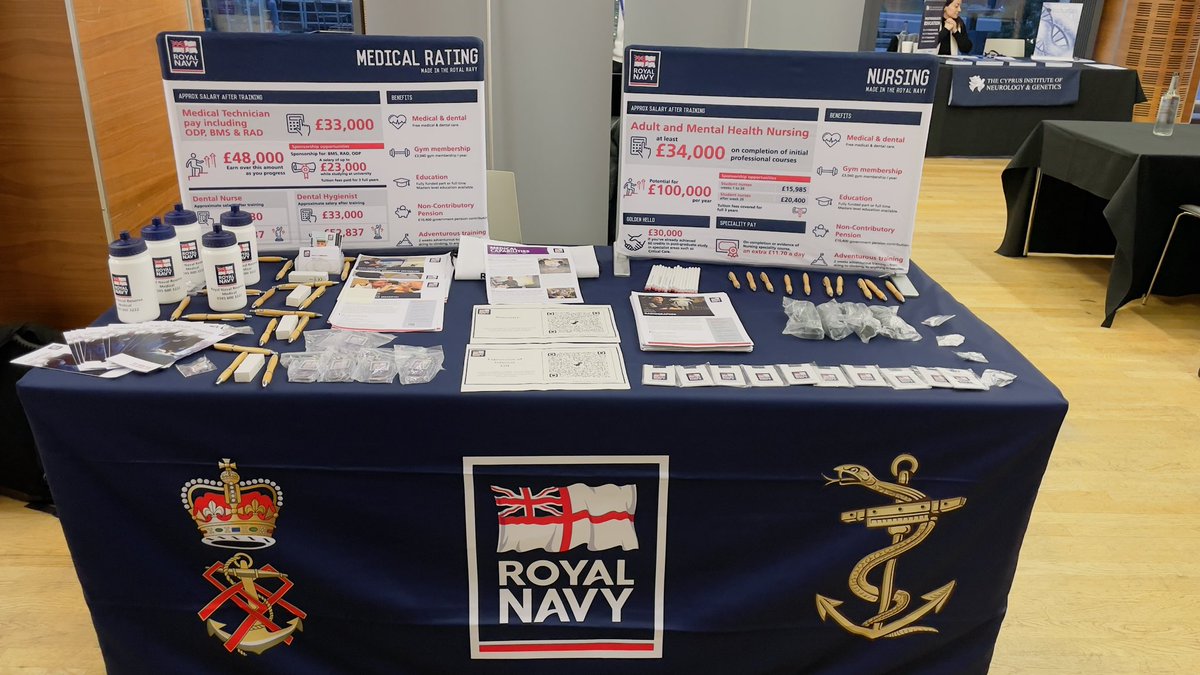 Come and say Hi to the Royal Navy and find out more about full or part time careers. @imperialcollege Science Careers Fair @MedicsNavy @RNReserve @NHSEArmedForces @DMS_MilMed