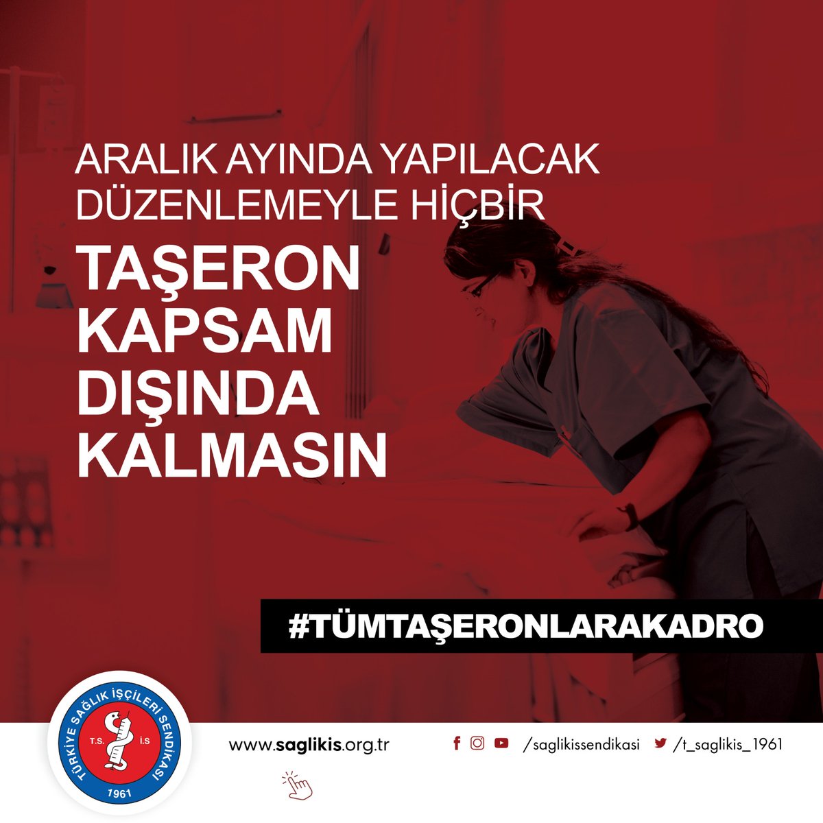 trsaglikis's tweet photo. Taşeron olarak çalışan yaklaşık 100 bin işçi kadro bekliyor. Kamuda tüm taşeronlara kadro verilsin. 

#TümTaşeronlaraKadro

@RTErdogan
@vedatbilgn
@csgbakanligi https://t.co/hNU2JWu2CP