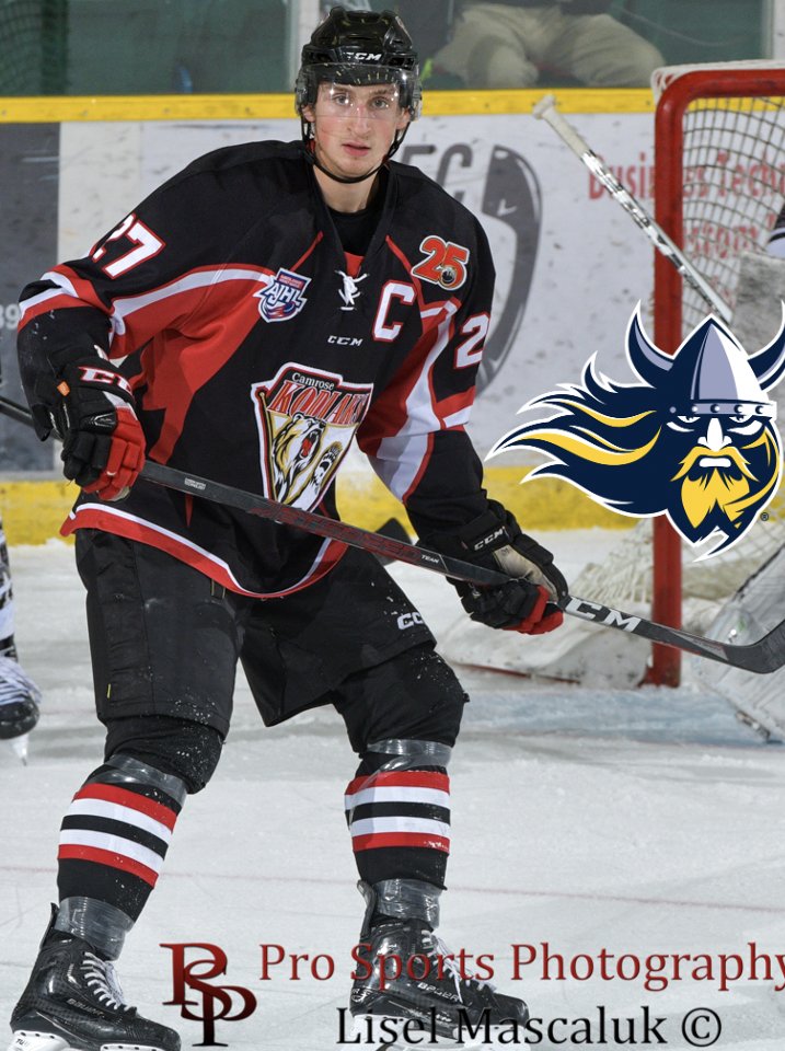 Callum Gau makes NCAA D1 Commitment
Camrose, AB – The Camrose Kodiaks are very excited to announce that Callum Gau has committed to Augustana University in
Sioux Falls, SD. (NCAA Div. 1)
Callum Gau is born and raised in Camrose, AB: For more go to: camrosekodiaks.ca