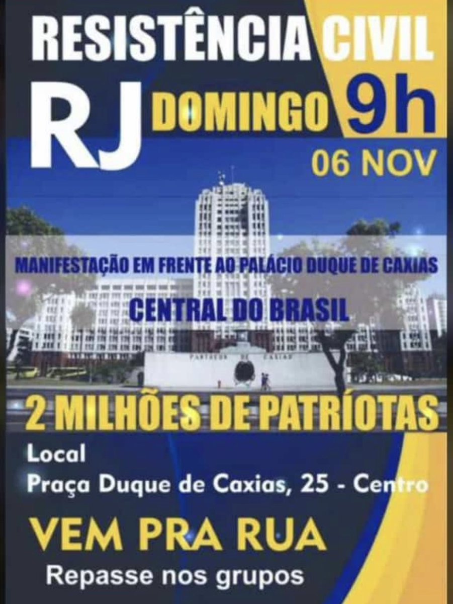 Atenção patriotas do RJ!