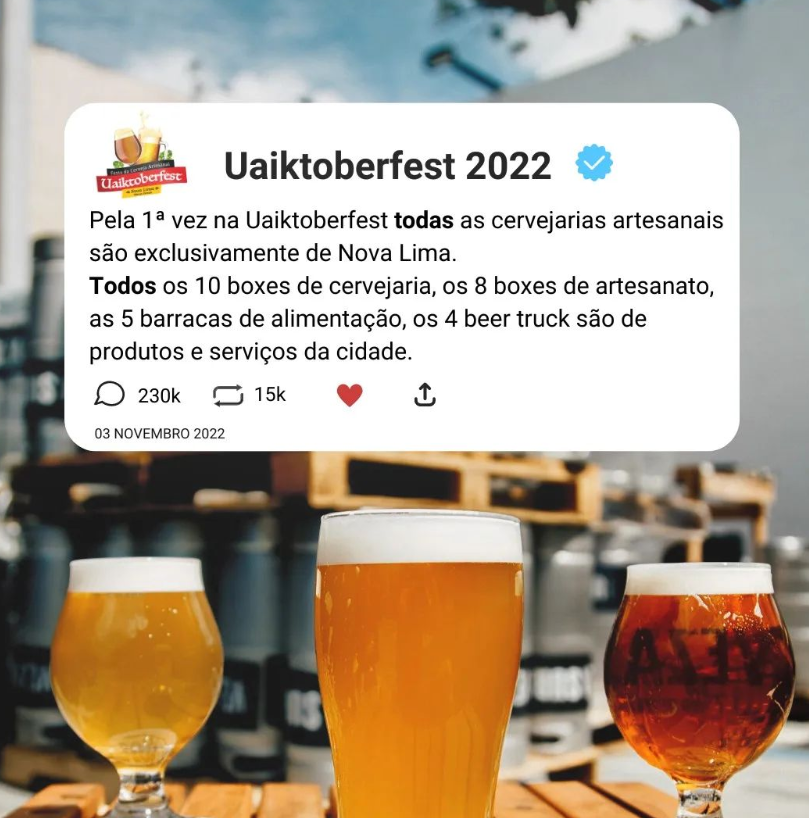 VisiteNovaLima's tweet photo. A Uaiktoberfest está gerando oportunidades de trabalho provisório para população local de Nova Lima.
Isso significa que o dinheiro do turista vai circular na cidade, gerando o efeito multiplicador do turismo na economia local. https://t.co/8TVyR7Gejv