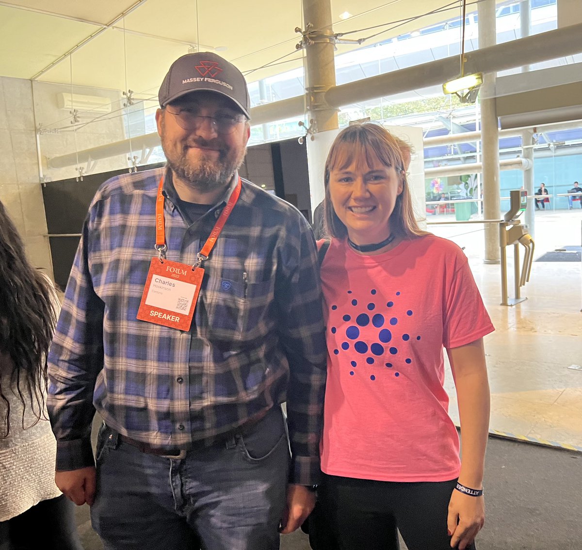 Finally got to meet the man, the myth, the legend @IOHK_Charles at #WebSummit2022 wearing a T-shirt that my mom hand-made for me! Charles was so kind to the crowd who waited to see him after his speech! Thank you for all you do, Charles!