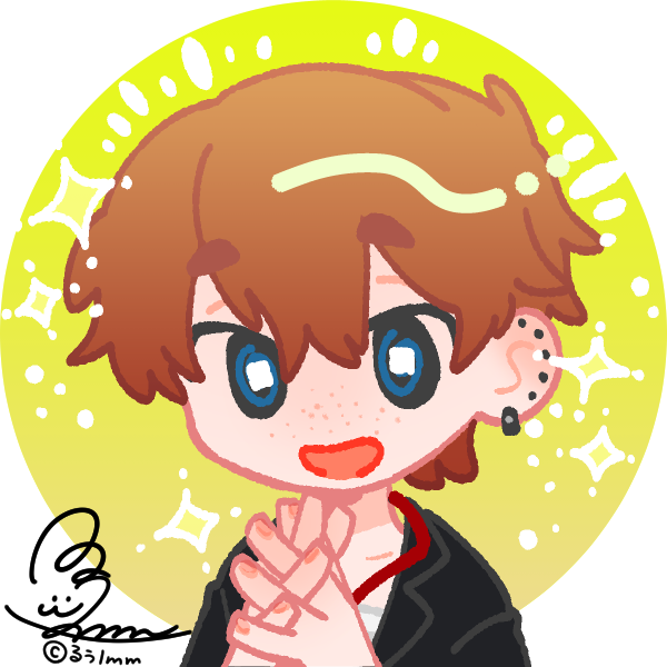 Picrewの「るぅ1mmのにこにこさんメーカー」でつくったよ!  #Picrew #るぅ1mmのにこにこさんメーカー あまりにも可愛くてこんな時間からヒトハと青作っちゃった…かわ…かわいい…… 