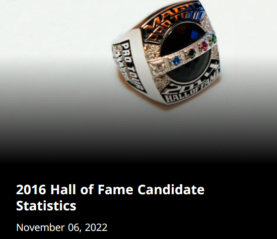 fireshoes's tweet photo. This might be a bug with the website, but maybe the Hall of Fame is coming back? It came up when I was searching for some Pro Tour info. Dated for this upcoming Sunday, but it's just stats from 2016. #mtg #mtgHoF https://t.co/AkeO6vWt8W