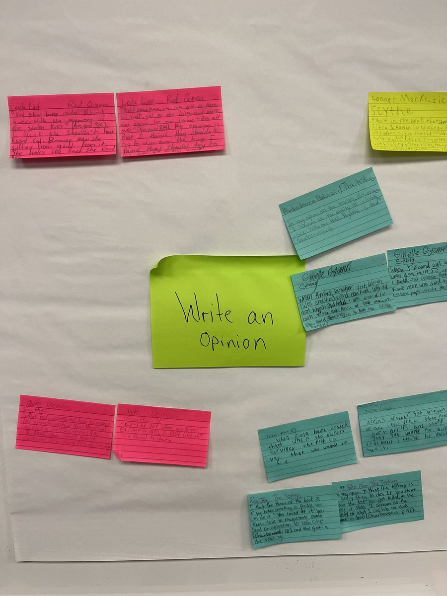 mrsdonnanreads's tweet photo. It’s the best when Ts immediately try a new strategy! Ts learned about a silent chart chat with @MPryle reading responses. The next day a T had Ss choose a #readingresponse & posted their ideas around the room with post-its @SonjaCherryPaul #breathingnewlifeintobookclubs https://t.co/MVZjLIfr2G
