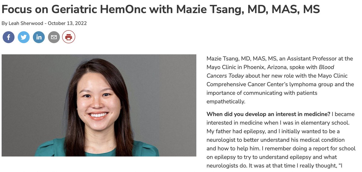 When is clicking through a zillion emails awesome? When your mentee happens to be highlighted in one of them! Congrats, @MazieTsangMD, can't wait to watch you soar! bloodcancerstoday.com/?utm_source=Se…