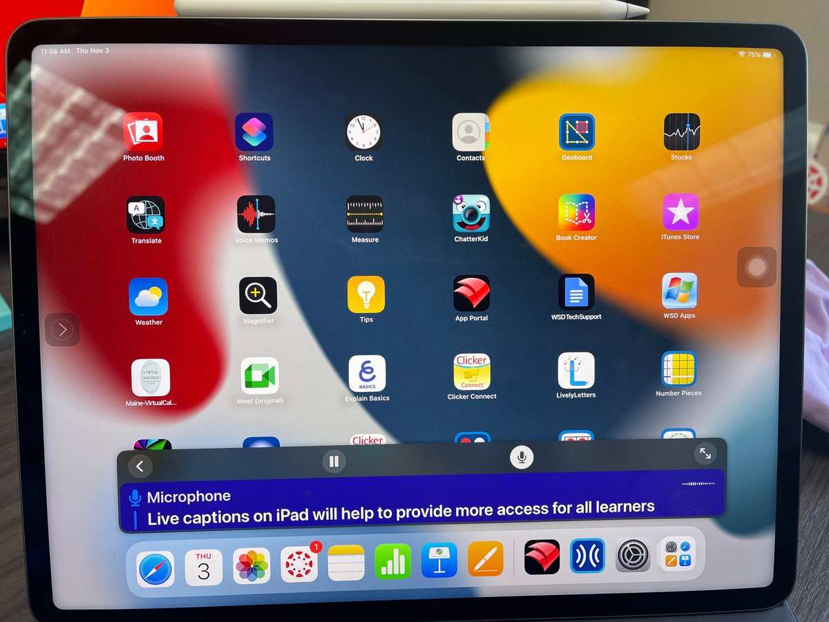 I'm excited about #LiveCaptions in iOS 16 on iPad!  Layering this tool as we are teaching will help to provide additional access points for all learners!  Transformational!  #ODAForAll #AppleEducationCommunity #Accessibility