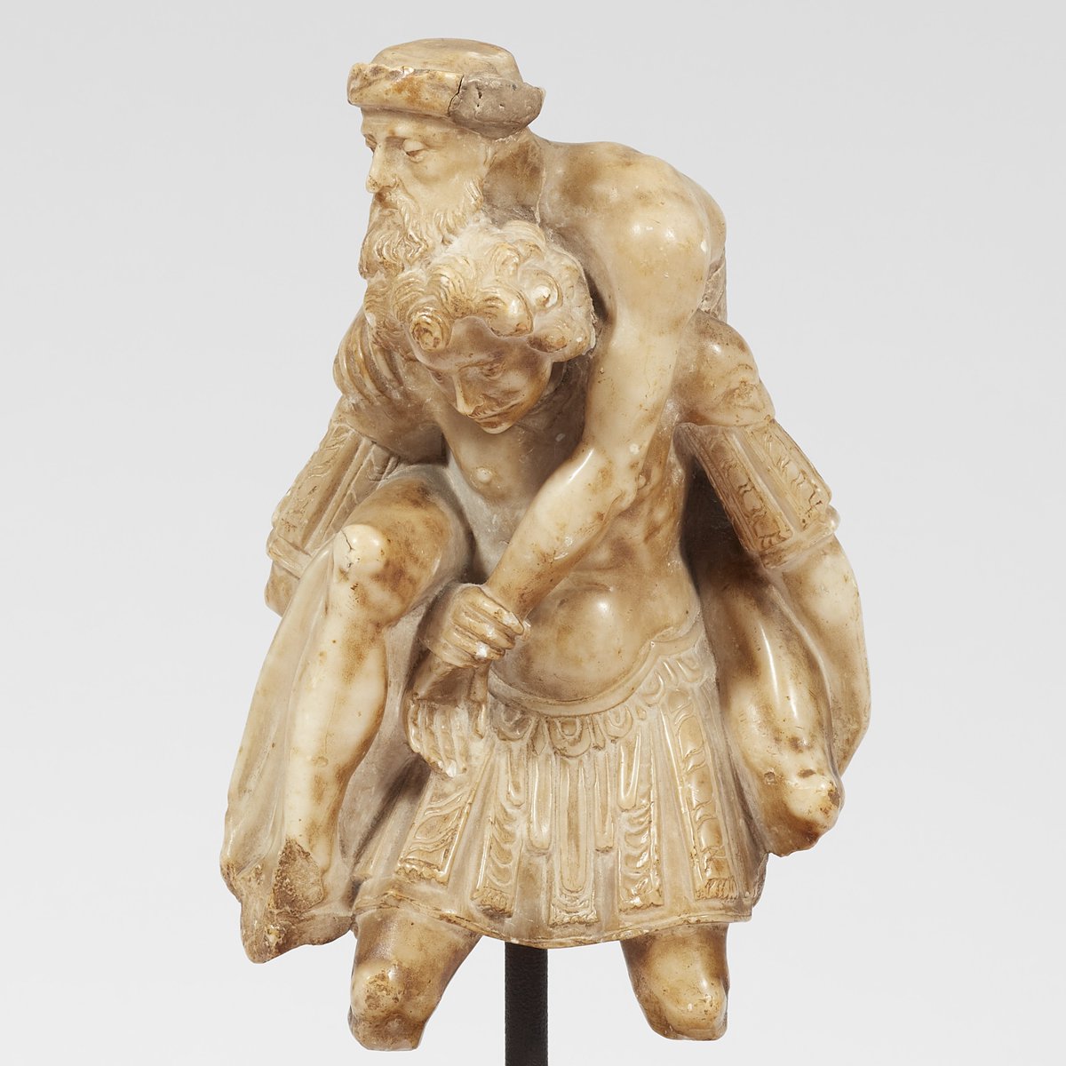 SamuelMareel's tweet photo. Aeneas and Anchises. Fragment of an alabaster group. Mechelen?, late 16th, early 17th C. Up for auction at Lempertz Cologne on 17.11 https://t.co/jfFgKlru9r