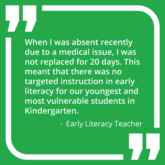 SurreyTeachers's tweet photo. We need to replace specialist teachers positions when they are absent on DAY 1, not 20 days later! @bctf
#RedforBCED #WorkLoadMatters #bced #bcpoli https://t.co/9huFgT4xk8