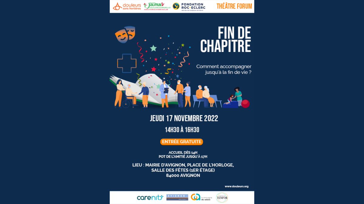 Ne manquez pas la prochaine représentation de #théâtre forum "Fin de Chapitre" organisé par DSF en partenariat avec Jalmalv Vaucluse et le soutien institutionnel de la Fondation ROC ECLERC. 

🗓 17 novembre 2022
De 14h30 à 16h30, à Avignon
Entrée gratuite
@carenity