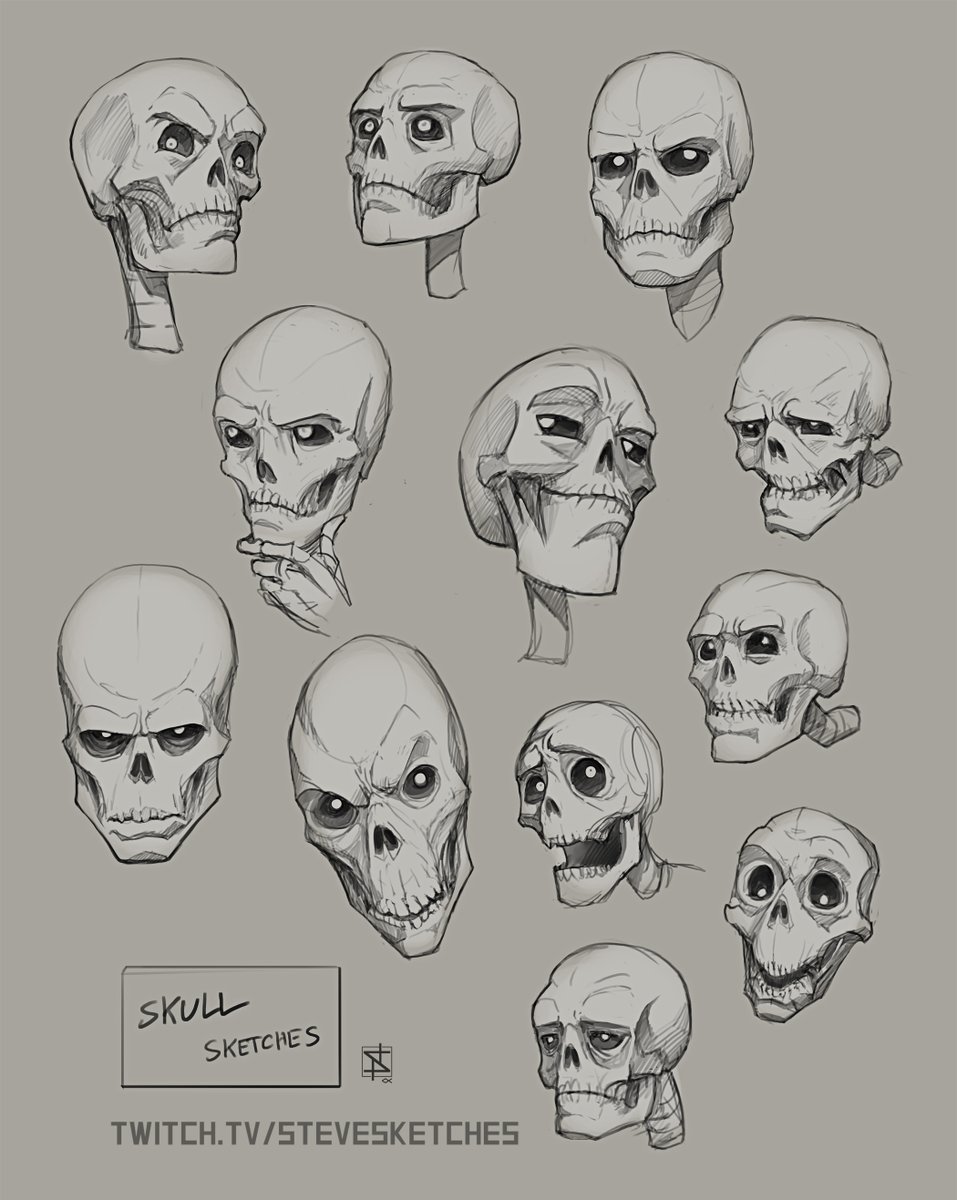 SteveSketches1's tweet photo. Expressive Skulls. https://t.co/o4WMRn2zQa
