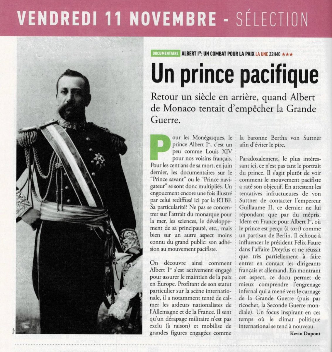 Check_Prod's tweet photo. ⭐️⭐️⭐️  3 étoiles pour « Un combat pour la Paix »  ⁦⁦@moustiquemag⁩ 
Rendez-vous le 11 novembre à 22h40 sur La Une ⁦@RTBF⁩ https://t.co/YDuAMD8EGr