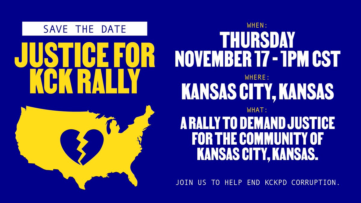 The KCKPD's misconduct and corruption have gone unchecked for far too long.   It’s past time the KCKPD and abusers like Roger Golubski are held accountable. Join us on Thursday, November 17th in Kansas City, Kansas at the #Justice4KCK Rally. #RSVP now: KCKPDCorruption.info