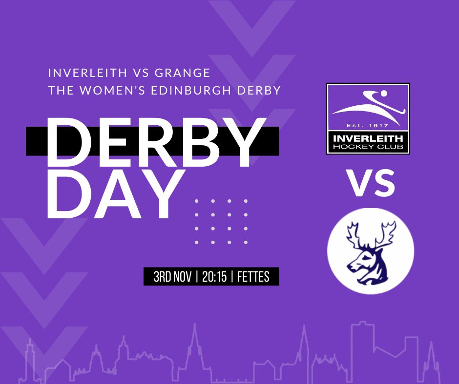 InverleithHC's tweet photo. #DERBYDAY // THE WOMEN'S EDINBURGH DERBY

The next instalment in the battle for the capital takes place tonight, as our Ladies 1s face Grange in the Edinburgh Derby. 

If you are looking for something to watch tonight, we have your plans in hand.   

#derbyday @ScottishHockey https://t.co/G7oIW5V0RX