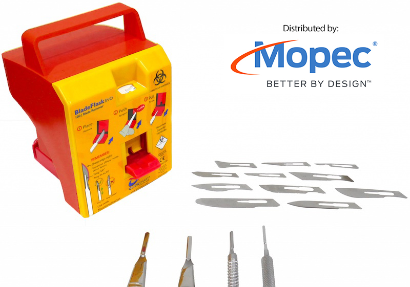 MopecCo's tweet photo. The Qlicksmart BladeFlask EVO can accommodate even more scalpel handles &amp; blades than ever before, including large autopsy scalpels, thick &amp; round handles, &amp; hexagonal shaped versions – giving you greater freedom in using any scalpel you want. 

Shop at https://t.co/lDa2dj3YA9 https://t.co/3Uw8m32ydw