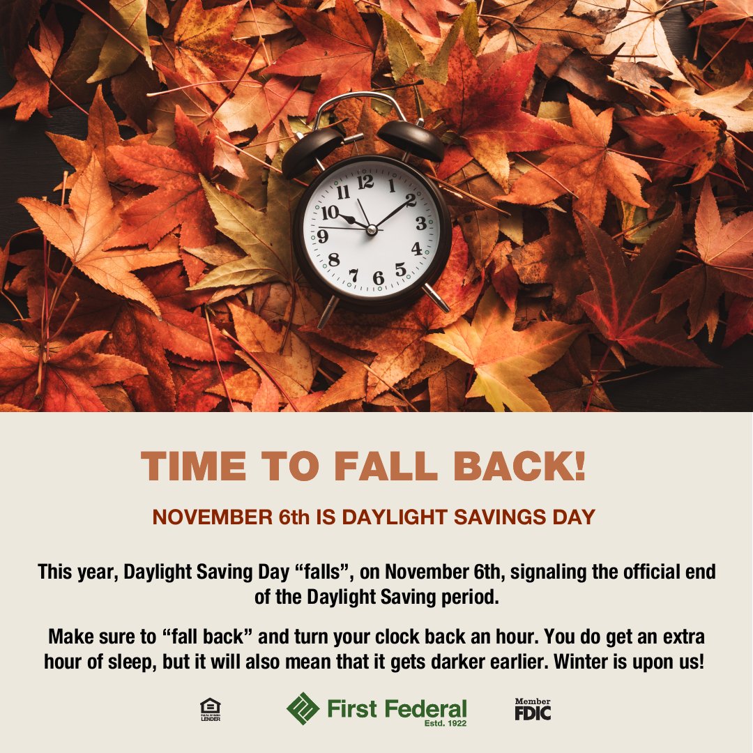 Don't forget to "fall back" this Sunday and turn your clocks back an hour ⏰