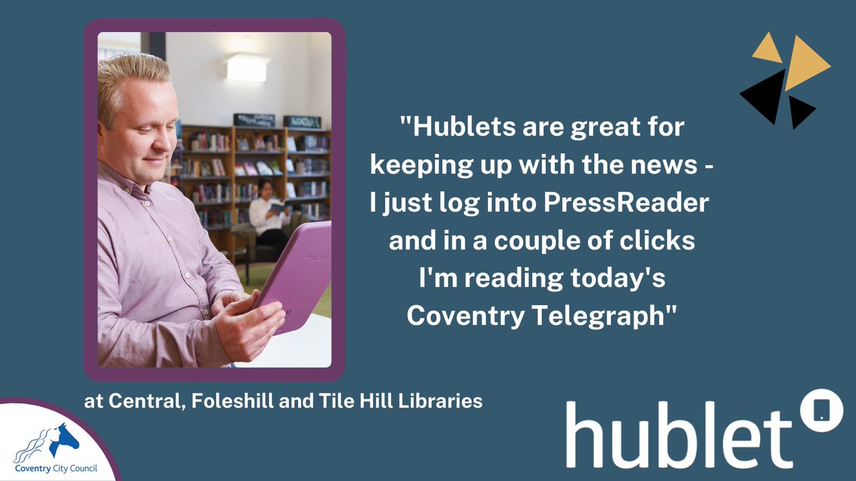 covlibraries's tweet image. Why not read the newspaper through the PressReader app on a Hublet when you are next in Central, Foleshill or Tile Hill Libraries?

coventry.gov.uk/findalibrary

#CovLibraries #Hublets #DigitalAccess 
@coventrycc @Cov_FamilyHubs @covjobsupport