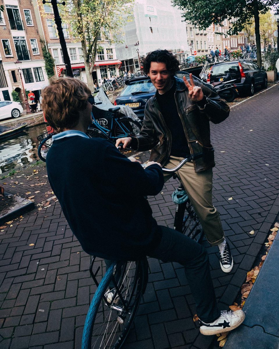 James and I enjoying a little cycle by the canals 5 seconds before we wiped out, Amsterdam was sick!!