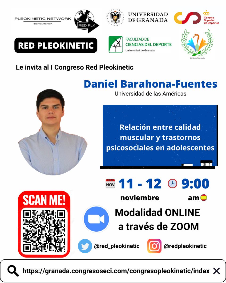 Red Pleokinetic 🇪🇸🇨🇱🇨🇴🇺🇾🇧🇷🇦🇷🇲🇽 (@red_pleokinetic) on Twitter photo 📚 Mesa de Expertos: Rendimiento Neuromuscular y Salud
🤓 <a href="/dr_mariscal/">Miguel Mariscal</a> <a href="/danielbarahonaf/">G. Daniel Barahona-Fuentes</a> <a href="/idafisad642/">IDAFISAD642</a>
Inscripciones:granada.congresoseci.com/congresopleoki… 📚 Mesa de Expertos: Rendimiento Neuromuscular y Salud
🤓 <a href="/dr_mariscal/">Miguel Mariscal</a> <a href="/danielbarahonaf/">G. Daniel Barahona-Fuentes</a> <a href="/idafisad642/">IDAFISAD642</a>
Inscripciones:granada.congresoseci.com/congresopleoki…