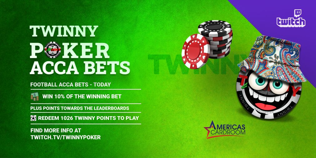 TwinnyPoker's tweet photo. We are Live with Acca Bets with Viewers at 8pm GMT / 4pm EDT, #PKOSS Positive Vibes, Let's have some Fun :) @ACR_POKER @ACRStormers @POQesports @UpholdInc @keep_the_score #ACRParty #ACRGiveaway #21stAnniversary #Positivity #GoodVibes https://t.co/rV8J5BeDwA https://t.co/mAQ6lrLaU5