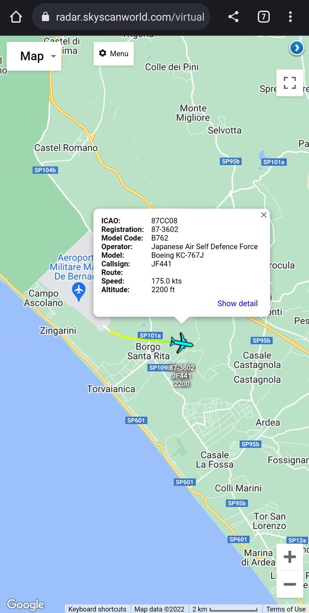 scan_sky's tweet photo. #JASDF 🇯🇵 - KC-767J - 87-3602 - #JF441

Departed From Pratica Di Mare Air Base 🇮🇹 Having Arrived Yesterday Around 1052z.

87-3602 Originally Departed From Nagoya 🇯🇵 31st October &amp; Routed:

Nagoya 🇯🇵 -> Indira Gandhi International Airport 🇮🇳 - > Pratica Di Mare Air Base 🇮🇹 https://t.co/crveH1ZBoe