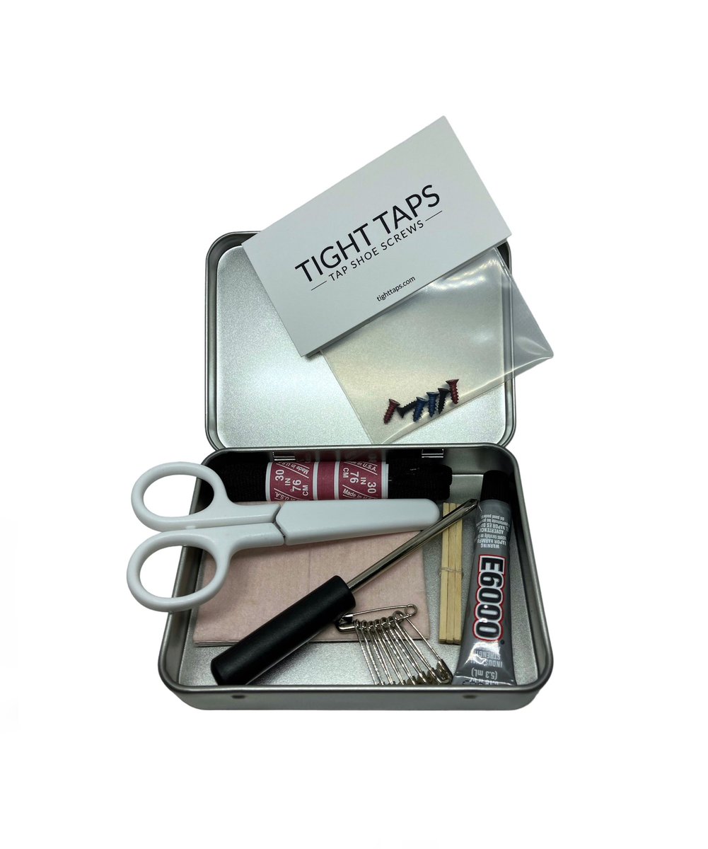 Our tap shoe repair kits are now available at tighttaps.com #tapdance #tapshoerepairkit #dance #dancerproblems #tapshoescrews
