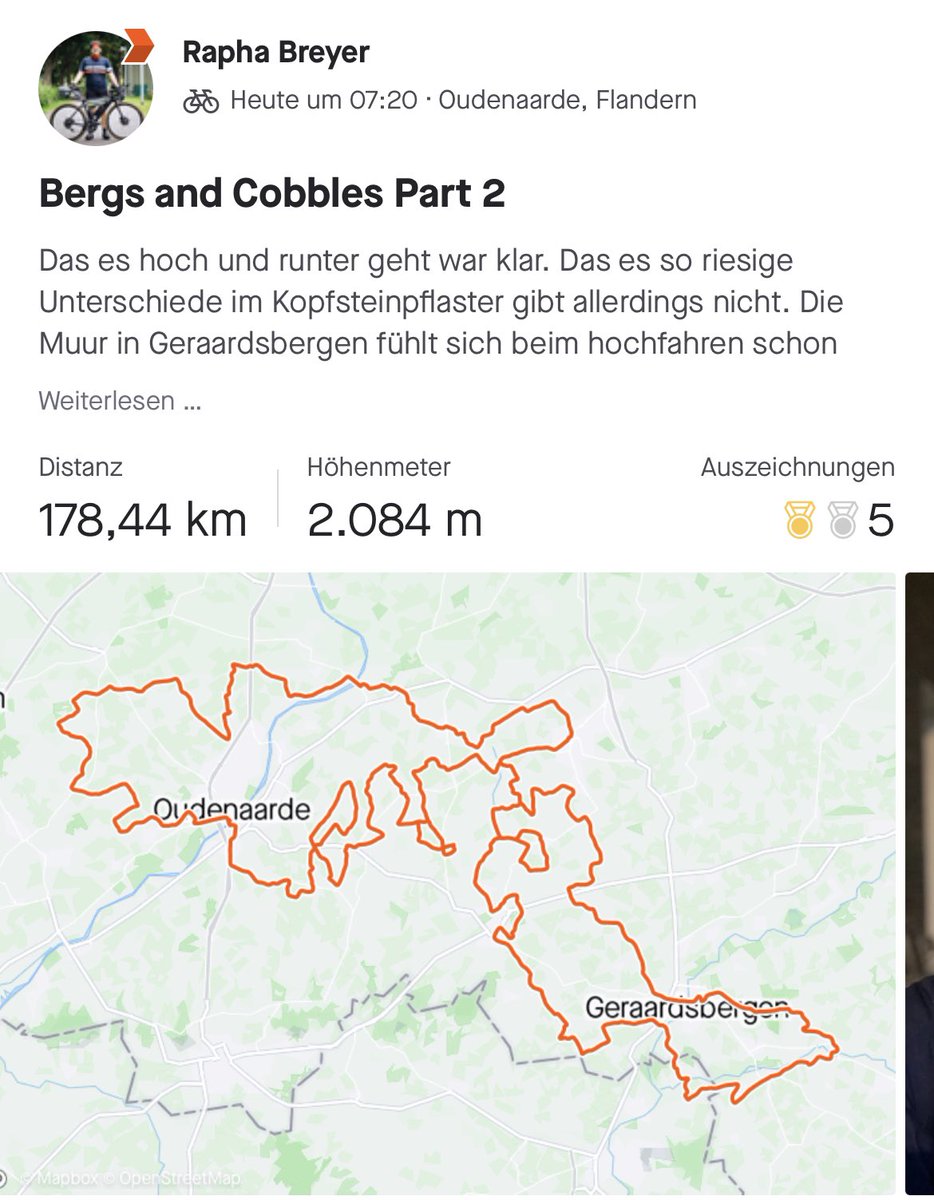 Die Muur in Geraardsbergen ist echt was besonderes. Die groben Pflastersteine drum rum auch. Aber nichts los, dafür bisschen kalt und später Regen. Man kann nicht alles haben. #FlandrienChallenge