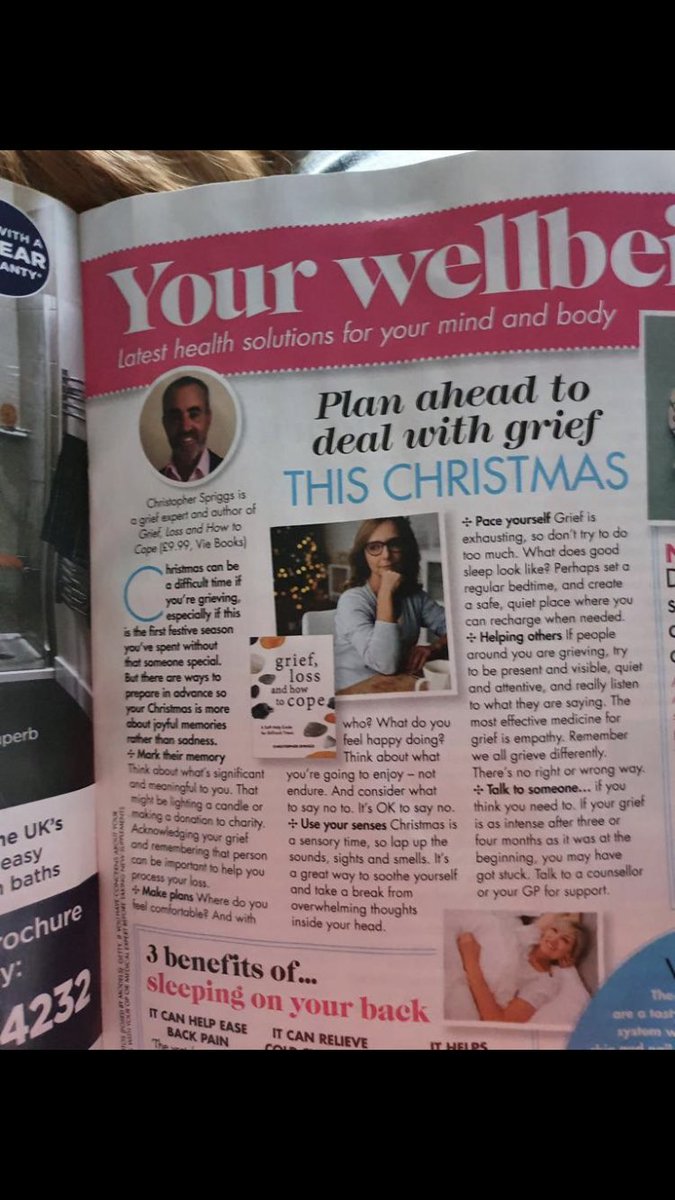 I didn’t have ‘featuring in Women’s Weekly’ on my bucket list to be honest but I’m glad this is featured - being with grief at Christmas. 

Nothing particularly clever about the advice but add it together and it can help grief be accepted &amp; lead to new things #grief #loss