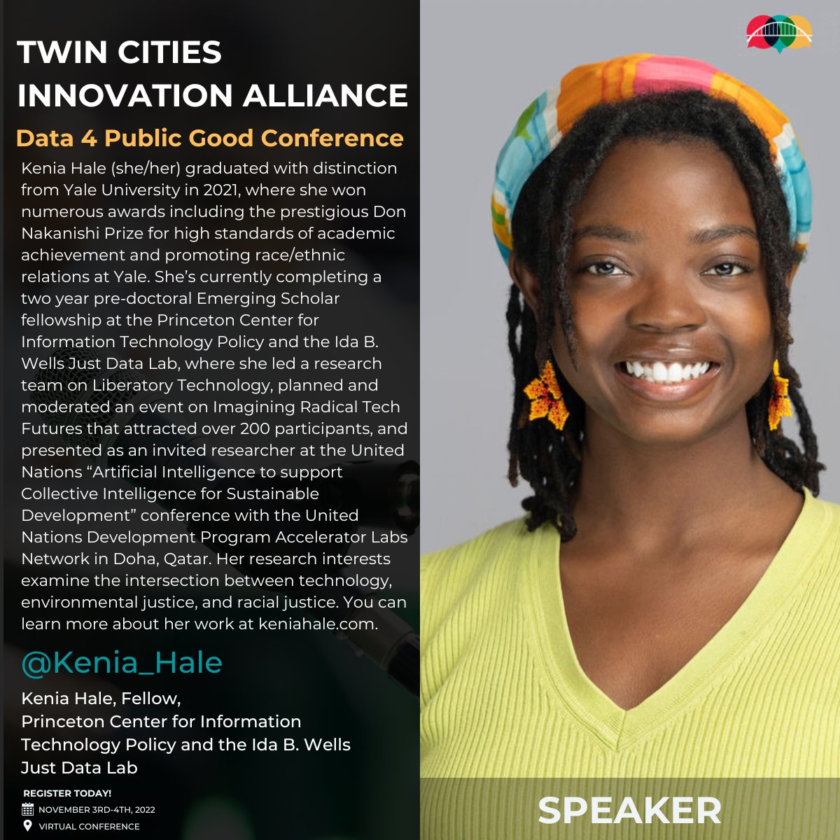 TCIAMN's tweet image. #D4PG 2022: @Kenia_Hale led a session titled: &quot;From the Margins to the Center: Black and Indigenous Community Technology and Data Stewardship.&quot;
Thank you for being a part of D4PG 2022 Kenia! 

#PublicInterestTech #PublicInterestTechTCIA