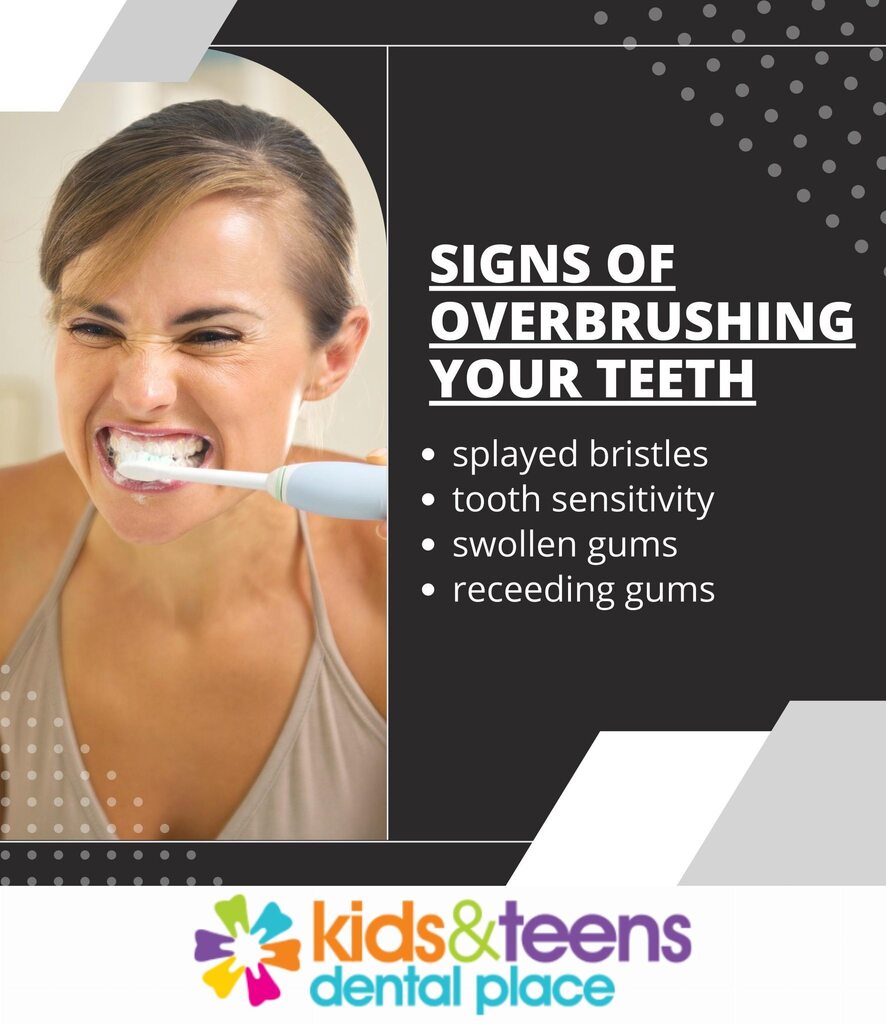 KidsandTeenDDS's tweet image. Don't overbrush your teeth! ?? If you're experiencing any of these things, that could mean you're overbrushing. Remember to use a soft-bristled toothbrush with light pressured motions. #overbrushing #BrushingTeeth #TeethTip