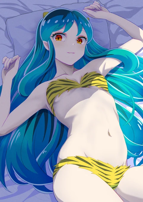 イラスト完成しました「おやすみダーリン」令和ラムちゃん可愛くてまた惚れてしまうぜよ#うる星やつら #ラムちゃん 