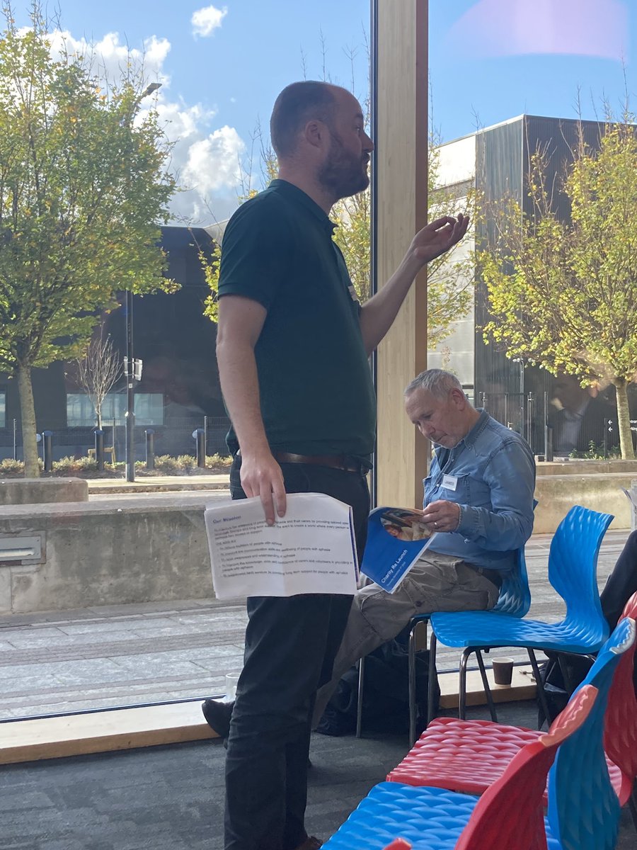 Tremendous afternoon celebrating the new name and brand for <a href="/AphasiaSupport/">Aphasia Support</a> - here’s to a future of new opportunities. This small but mighty charity works tirelessly to create a world where every person with aphasia has access to support. CEO James speaking at the launch.