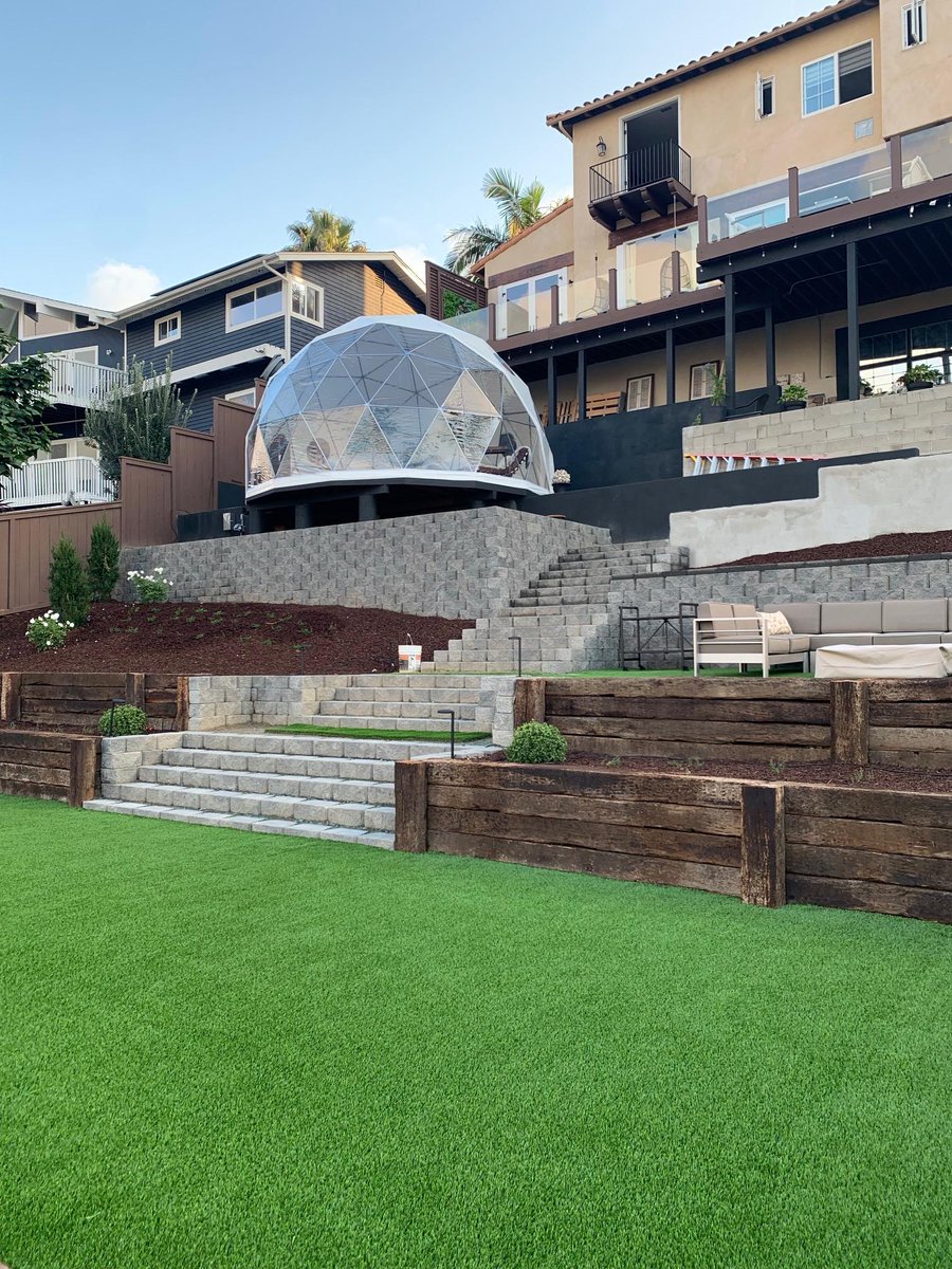 PacificDomes's tweet photo. Backyard dome!
No land? No big deal! Domes work great in the backyard!
20 ft. (6m) backyard dome in Carlsbad, California.
#backyarddome #dome #geodome https://t.co/62lw3BMsBS