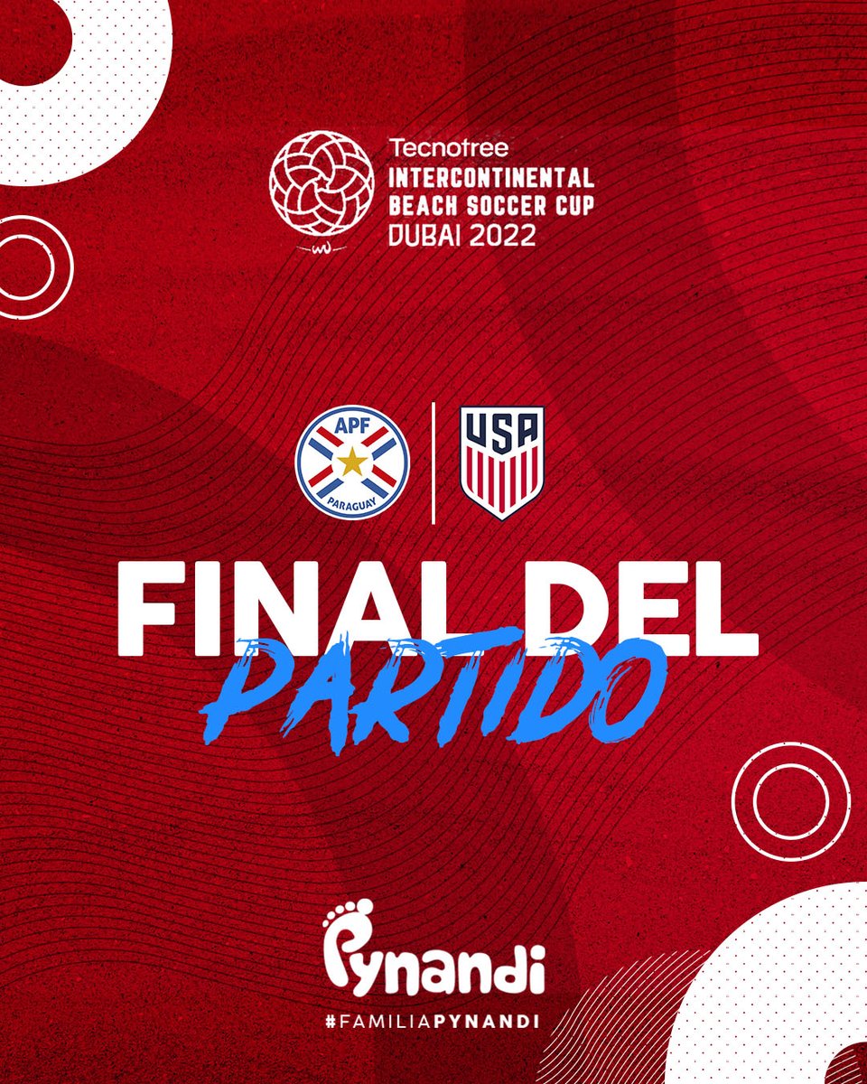 #FamiliaPynandi 👣 ⏱ Final del partido ¡Victoria de Los Pynandi! 👏🏼👏🏼 ➡️ #Paraguay 🇵🇾 4 ➡️ #EEUU 🇺🇲 3 ¡Vamos Paraguay! 📺 @TigoSportsPY + (Señal 101) #APFFútbolPlaya 🇵🇾 #EmiratesIntercontinentalCup