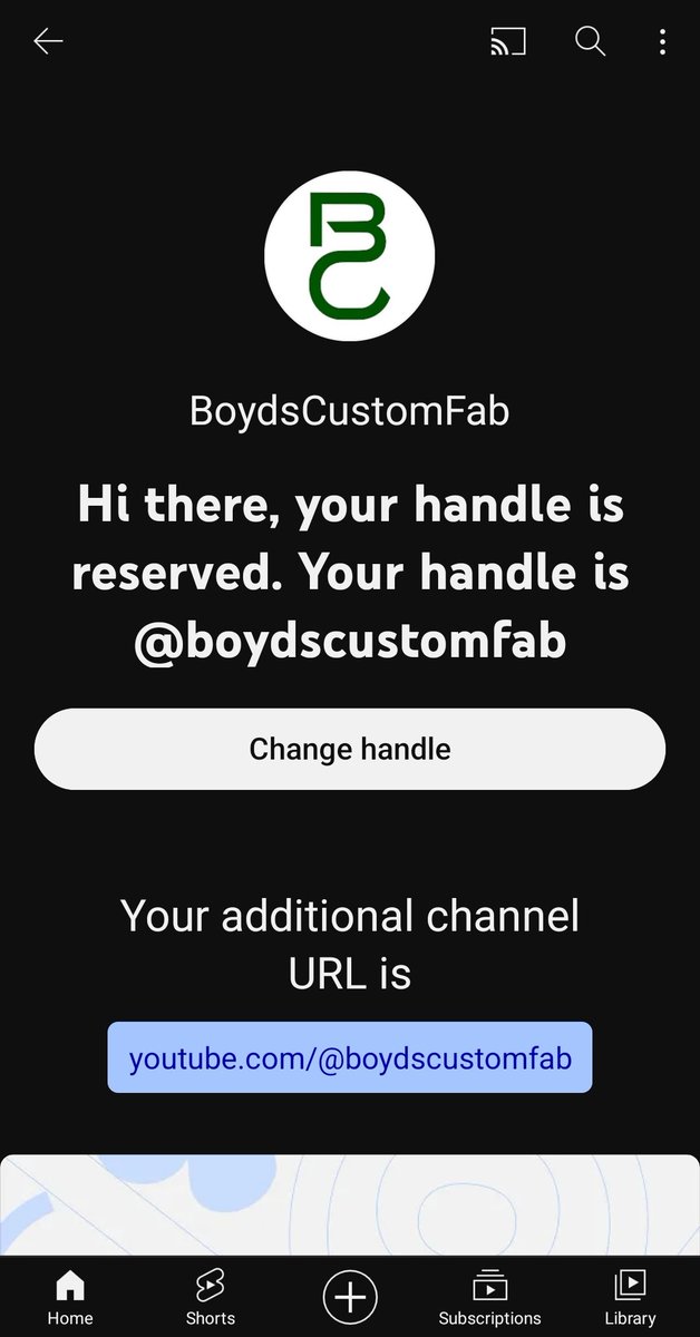 If you haven't reserved your YouTube handle yet then you should be getting an email soon. I was wondering if anyone was going to take mine but I got <a href="/boydscustomfab/">Boyd's Custom Fab</a>.
I'm curious as to what changes come to YouTube in 2023!